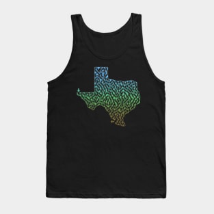 Texas State Outline Maze & Labyrinth Tank Top